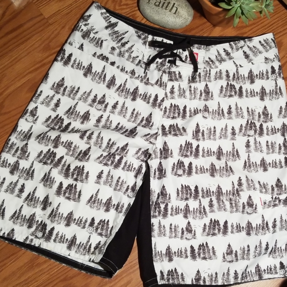 Element Black and White Athletic Shorts